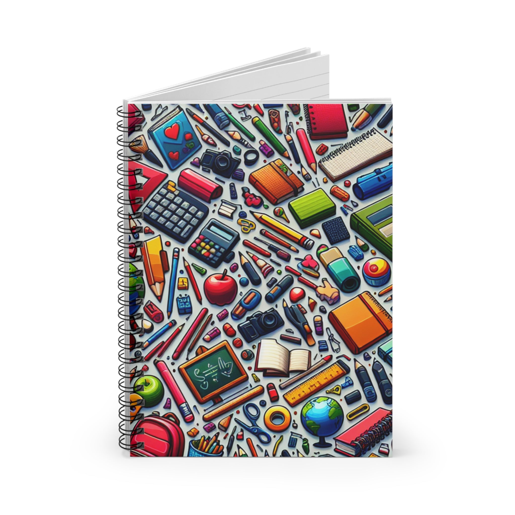 Colorful School Supplies Spiral Notebook
