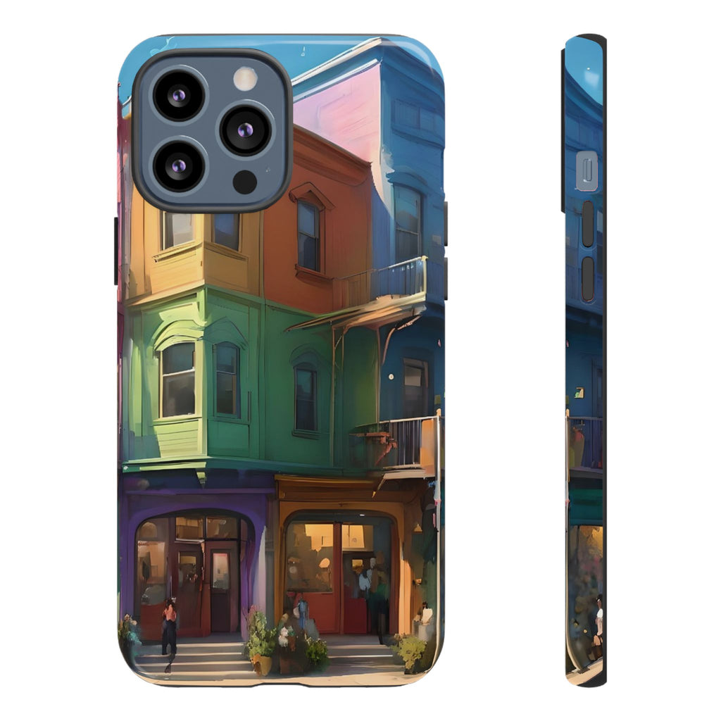 Impression d'art urbain coloré, étui pour téléphone