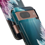 Faisceau lumineux coloré de la grotte de cristal, étui de téléphone