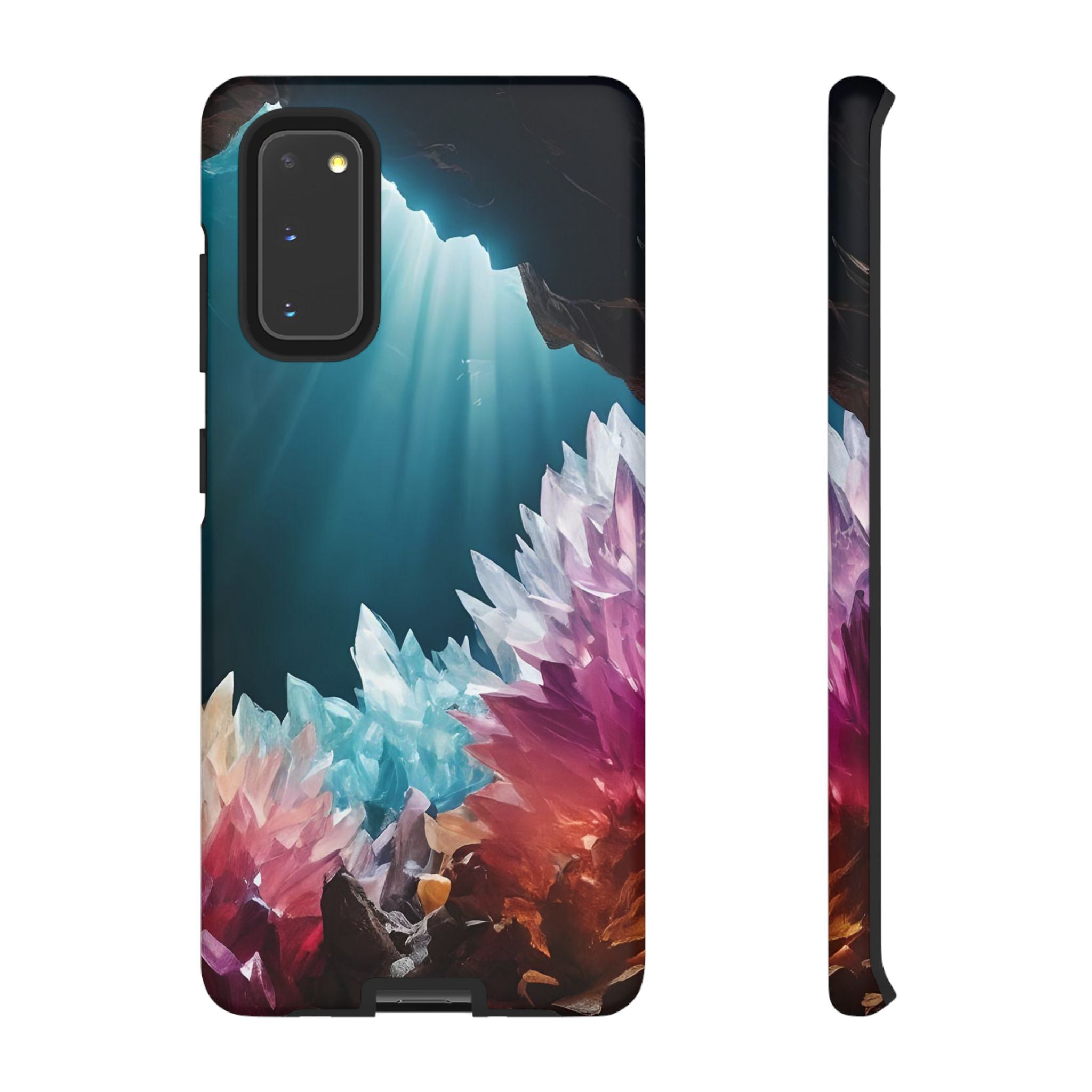 Colorful Crystal Phone Case, Tough Phone Cover, Gemstone Case, Unique iPhone Cover, Vibrant Art Protector, Gift for Geology Lovers