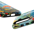 Coque de téléphone champignon avec scène de nature vibrante