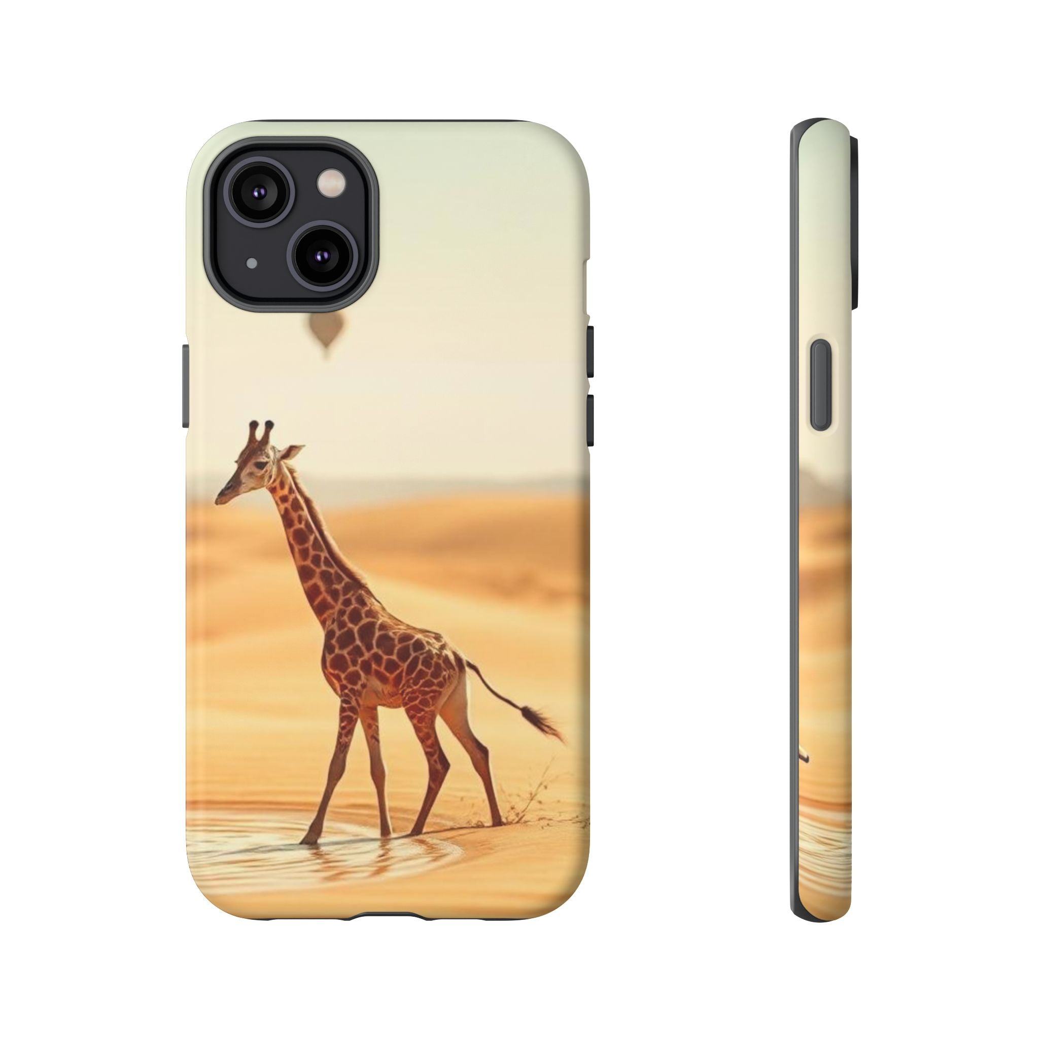 Giraffe Desert Scene, Phone Case