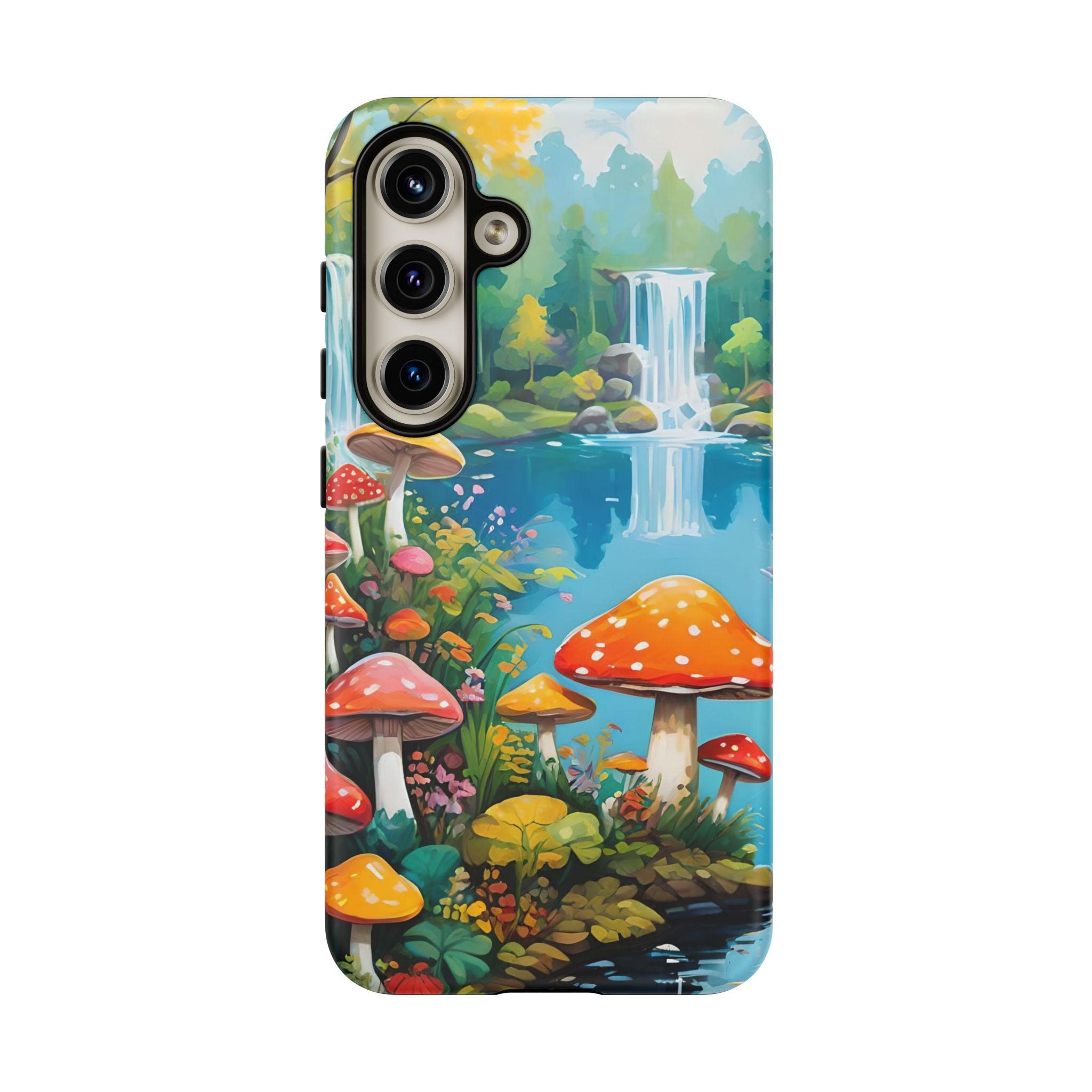 Mushroom Phone Case with Vibrant Nature Scene