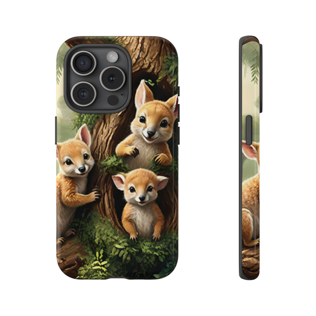 Étui de téléphone à imprimé bébé animal des bois