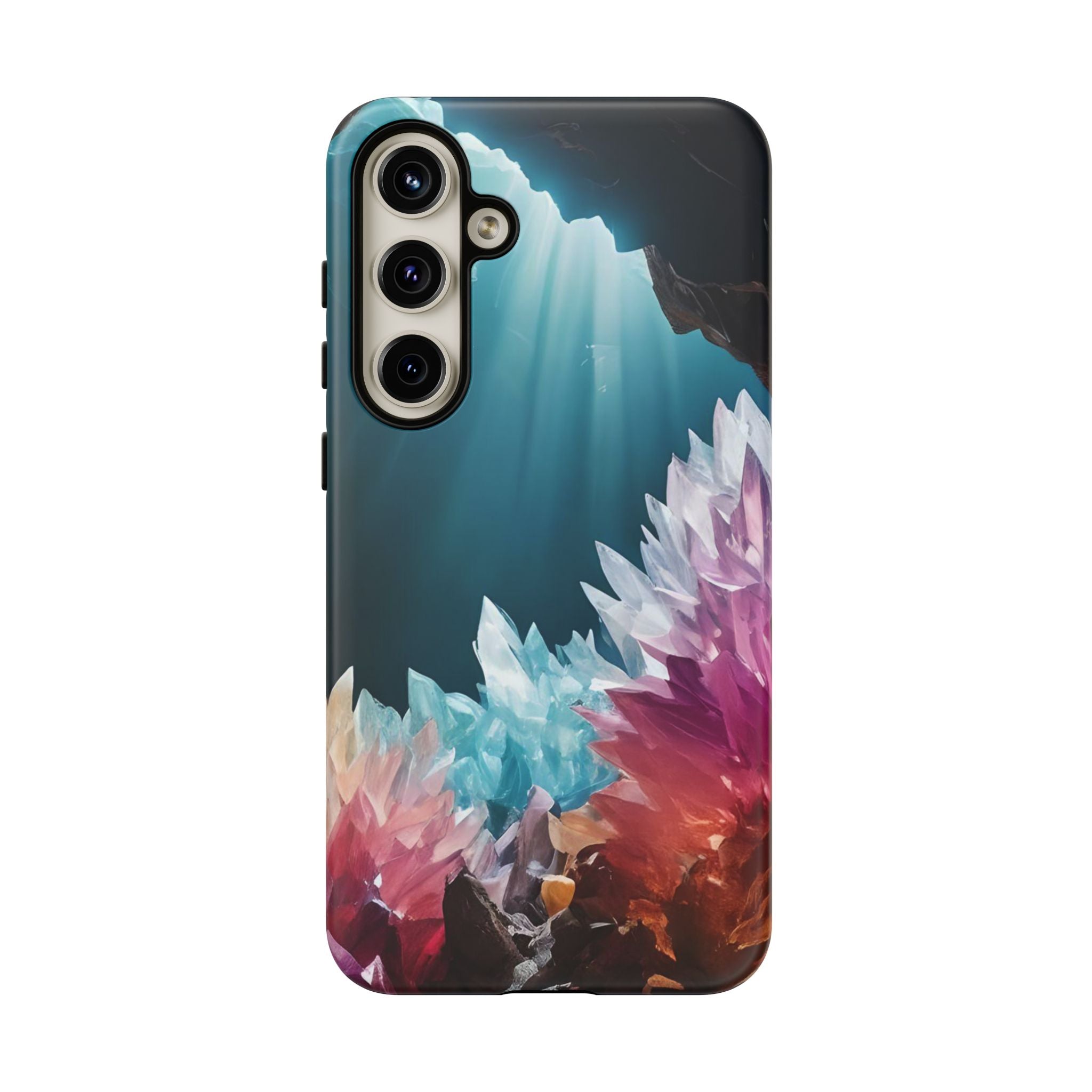Colorful Crystal Phone Case, Tough Phone Cover, Gemstone Case, Unique iPhone Cover, Vibrant Art Protector, Gift for Geology Lovers