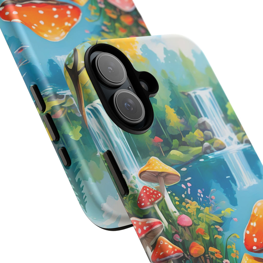 Mushroom Phone Case with Vibrant Nature Scene