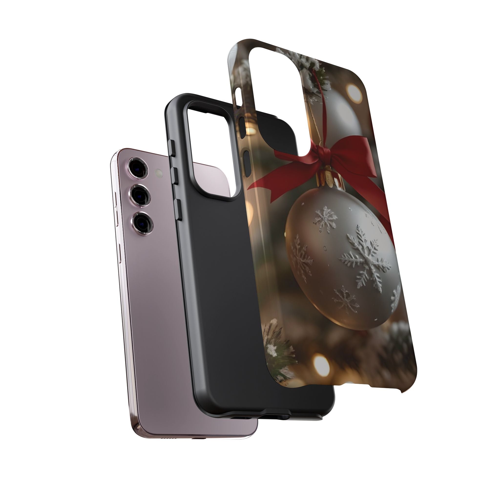 Christmas Phone Case with Seasonal Ornament Design