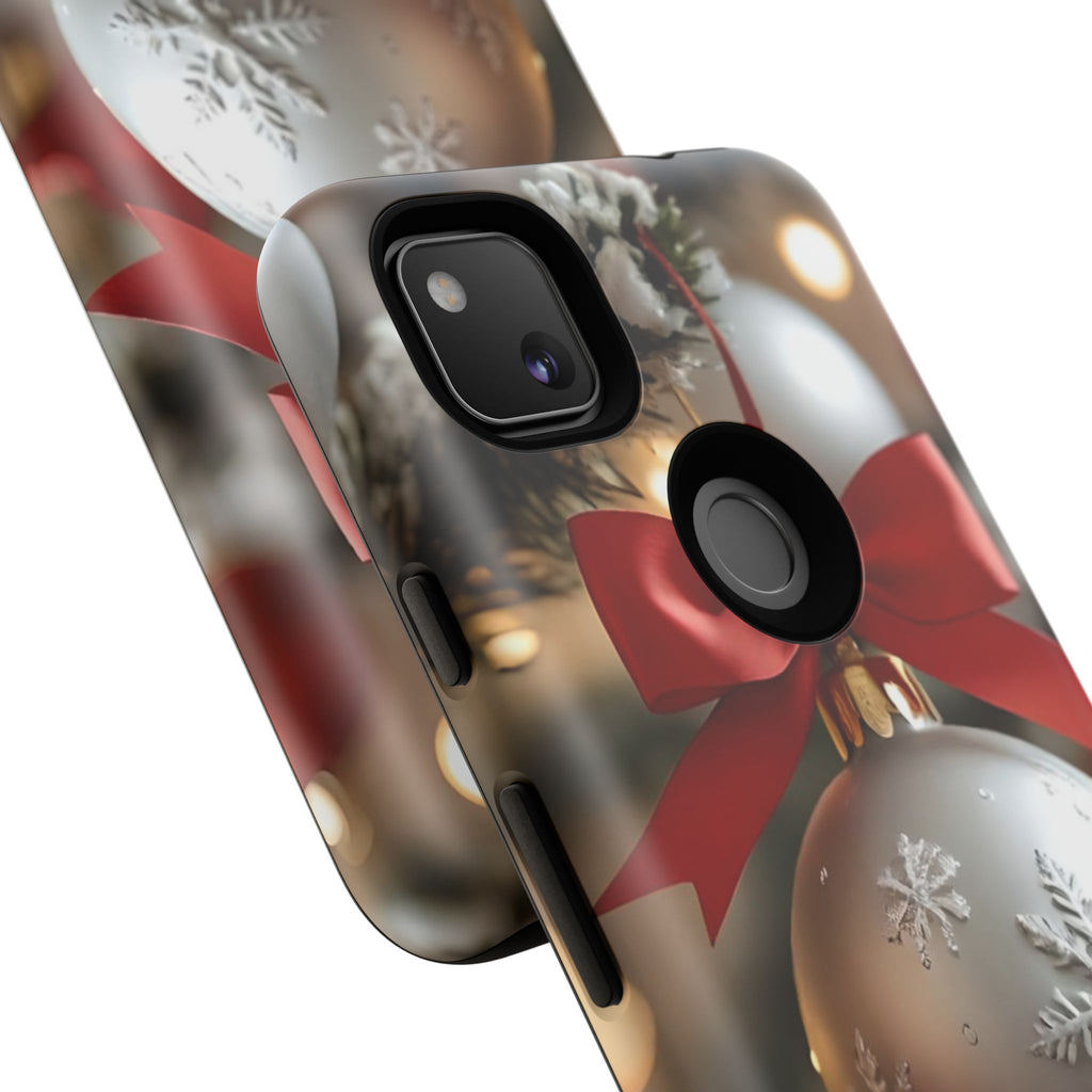 Christmas Phone Case with Seasonal Ornament Design