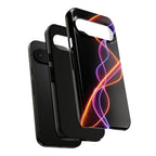 Coque de téléphone vibrante avec motif lumineux abstrait, coque artistique, accessoire technologique moderne, cadeau pour les passionnés de technologie, coque de téléphone personnalisée