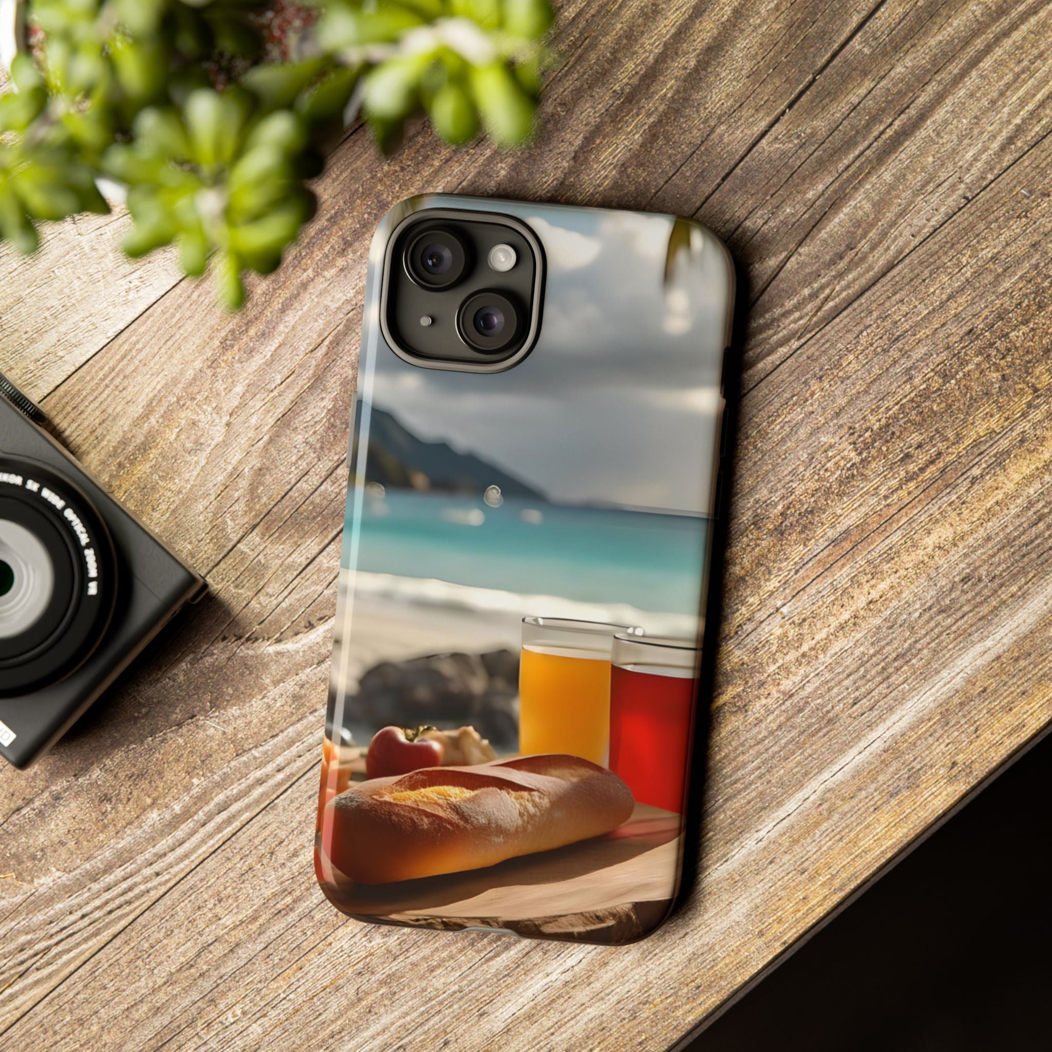 Tropical Beach Picnic View, Phone Case