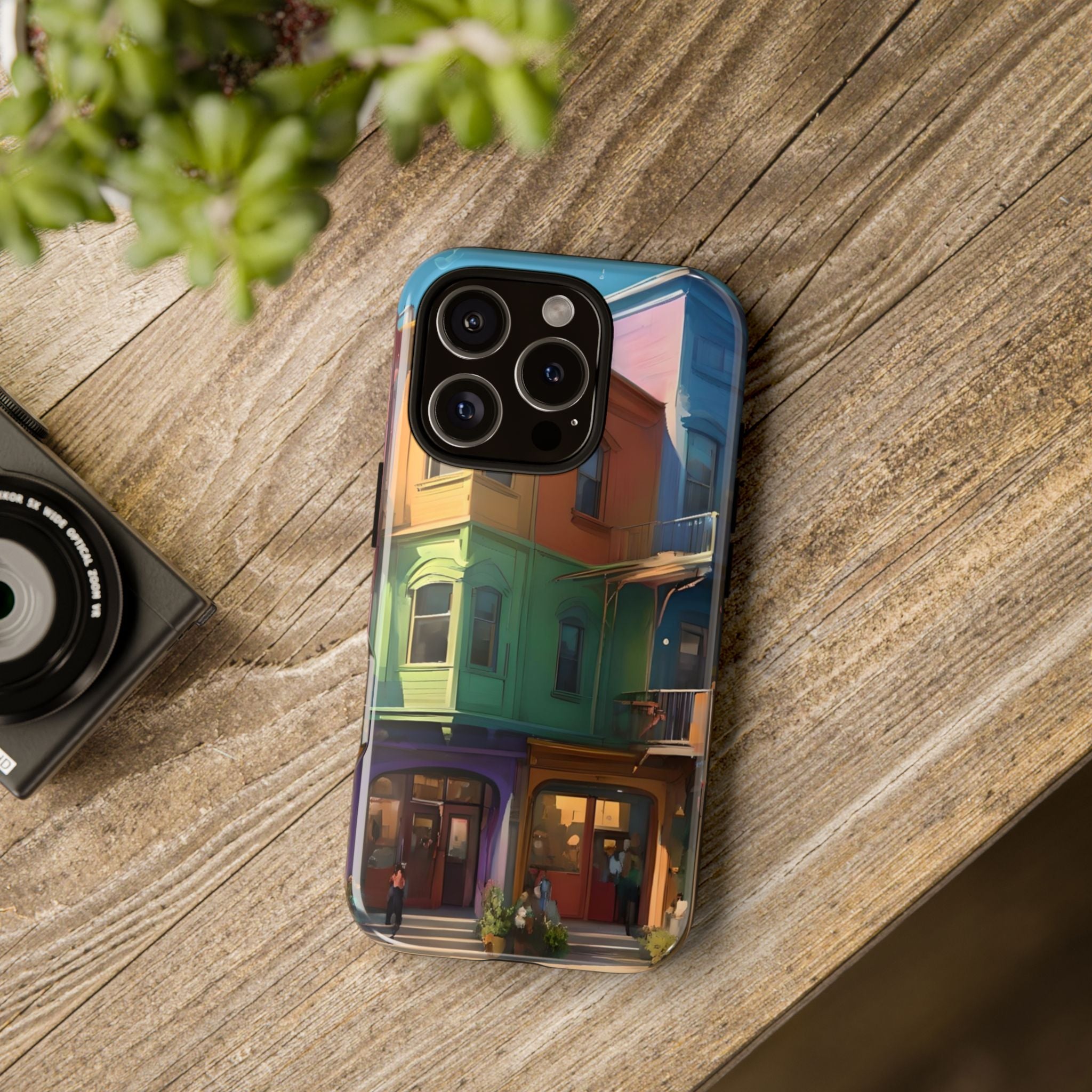 Impression d'art urbain coloré, étui pour téléphone