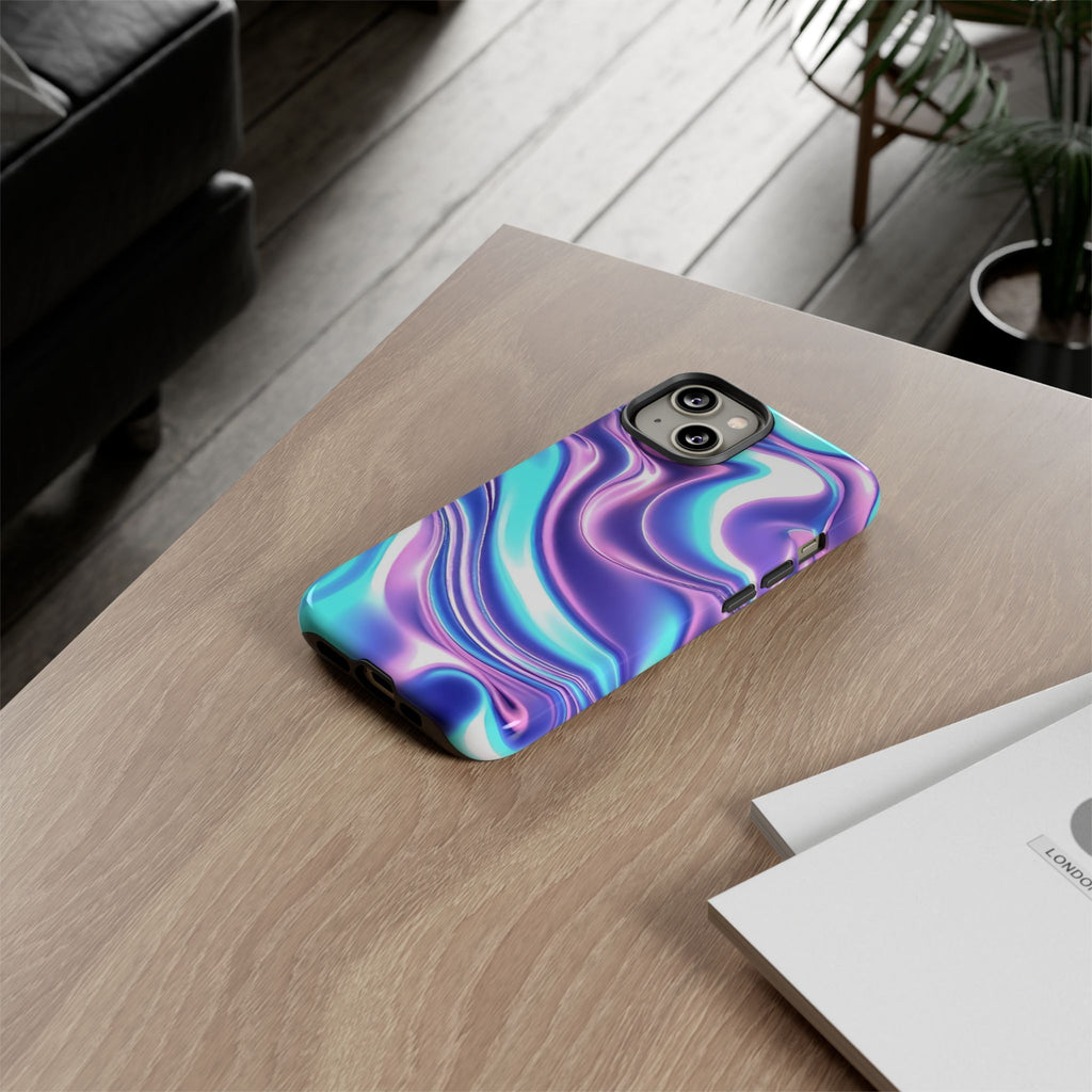 Colorful Phone Case, Tough Case, Swirl Design Phone Cover, Vibrant Phone Accessory, Gift for Her, Trendy Mobile Protection