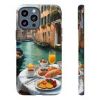Scène de petit-déjeuner à Venise, étui de téléphone