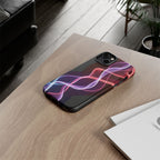 Neon Light Wave Abstract Glow, Phone Case