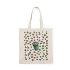 Natural Tote Bag with Colorful Vertebra Designs