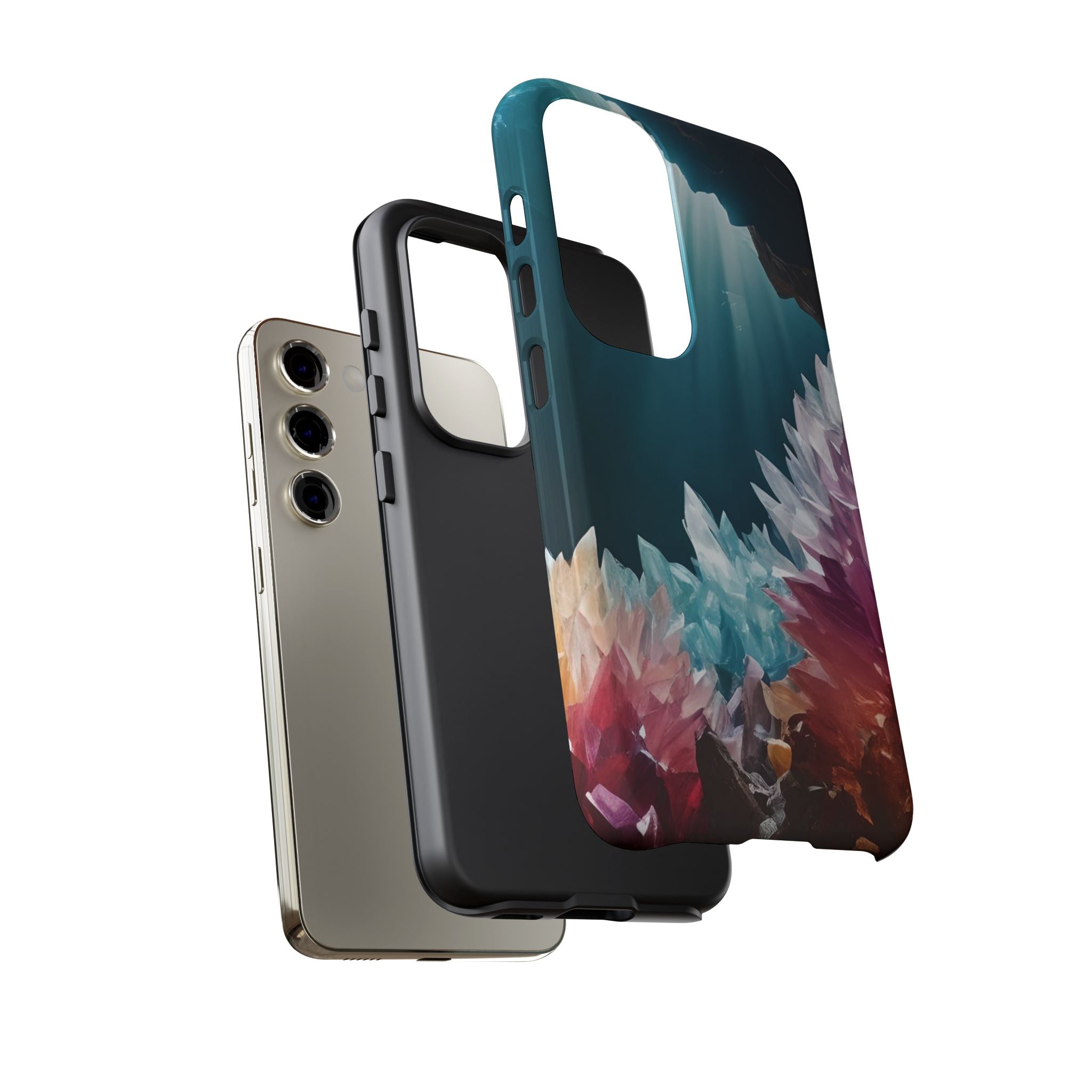 Colorful Crystal Cave Light Beam, Phone Case