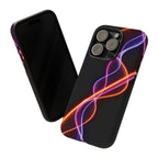 Coque de téléphone vibrante avec motif lumineux abstrait, coque artistique, accessoire technologique moderne, cadeau pour les passionnés de technologie, coque de téléphone personnalisée