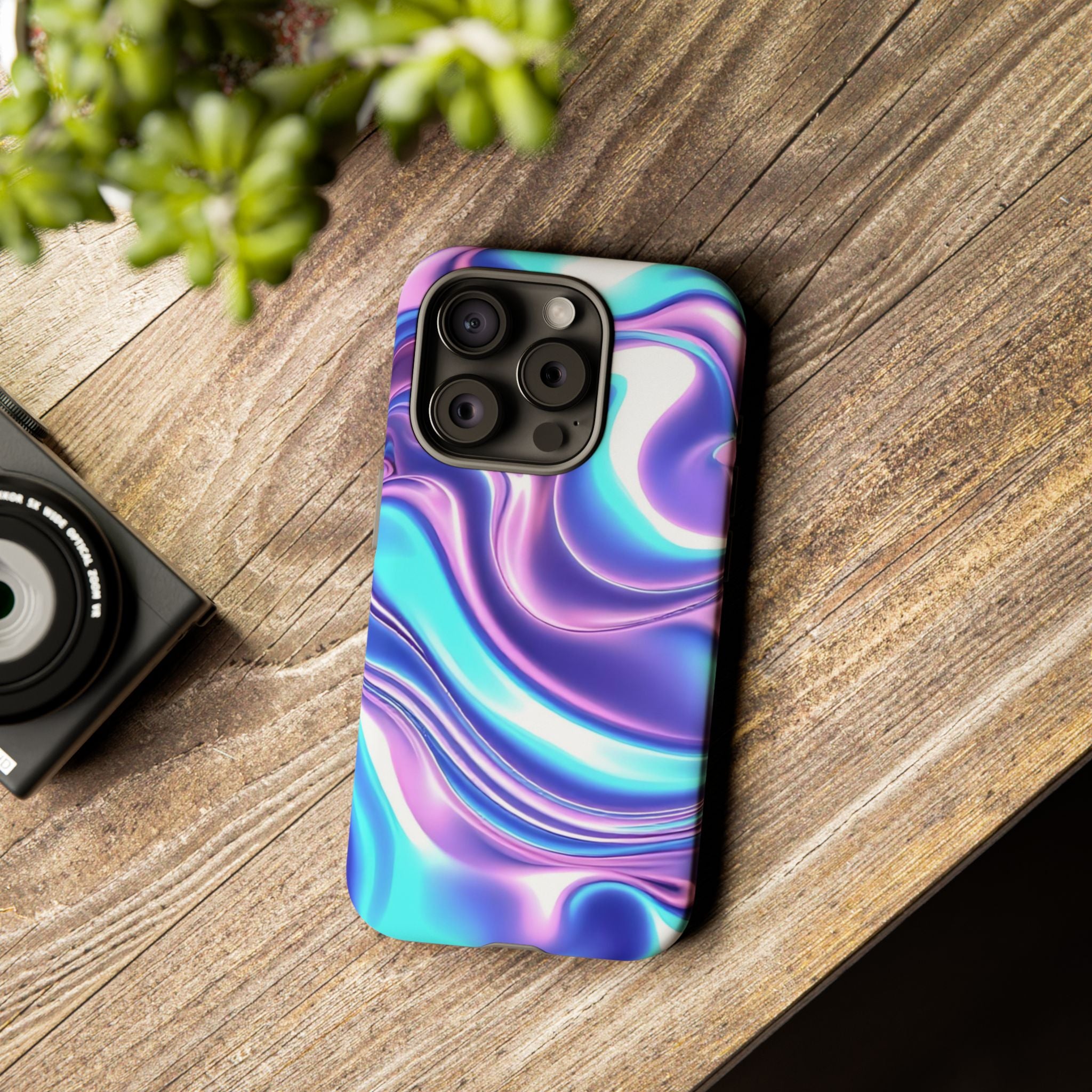 Colorful Phone Case, Tough Case, Swirl Design Phone Cover, Vibrant Phone Accessory, Gift for Her, Trendy Mobile Protection