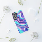 Coque de téléphone colorée, résistante, motif tourbillonnant, accessoire de téléphone dynamique, cadeau pour elle, protection mobile tendance