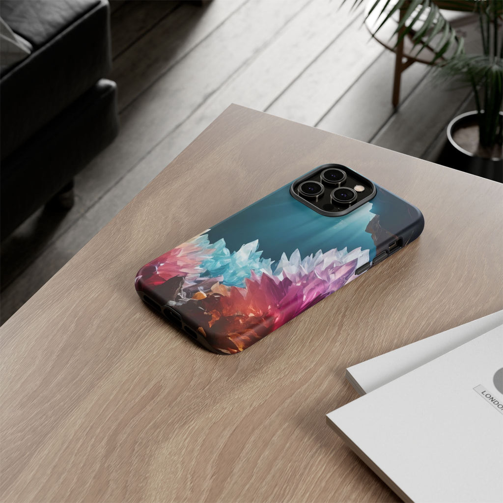 Colorful Crystal Cave Light Beam, Phone Case