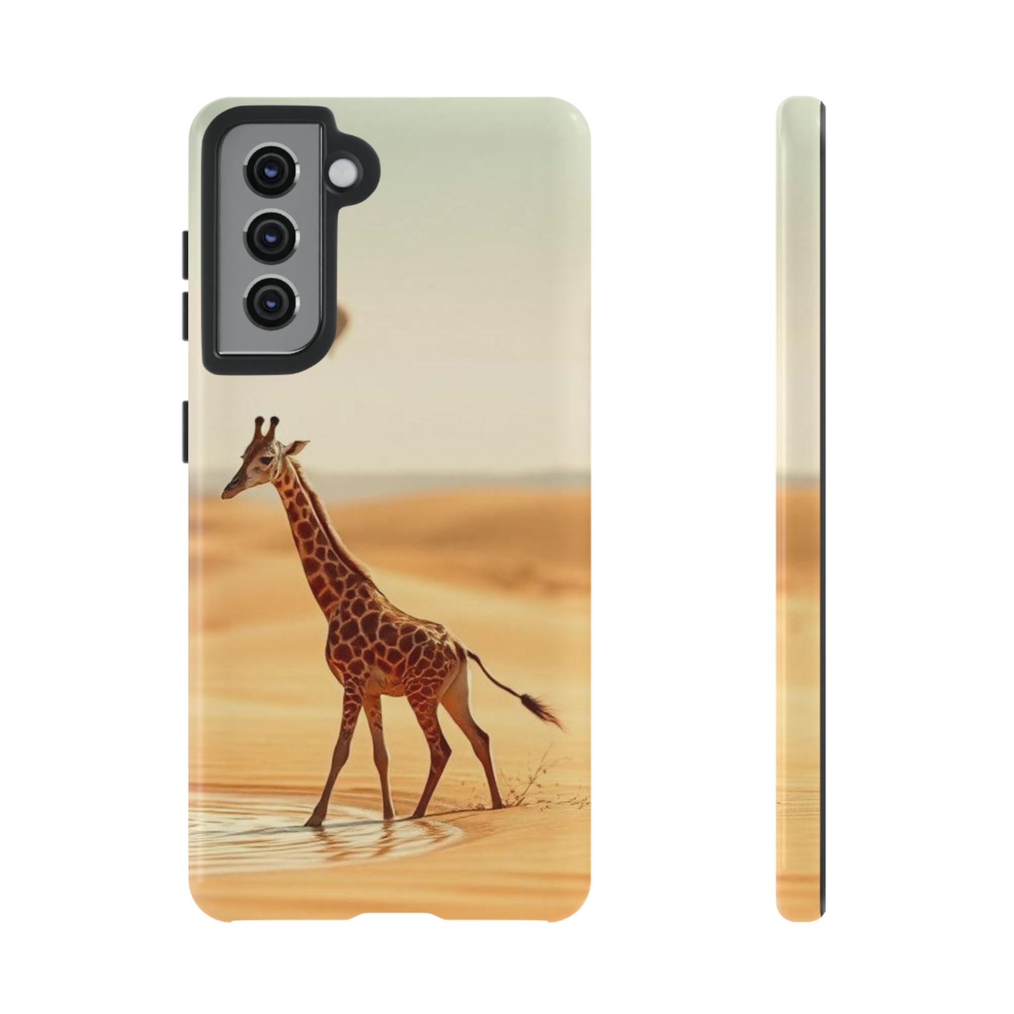 Giraffe Desert Scene, Phone Case