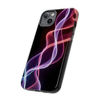Neon Light Wave Abstract Glow, Phone Case