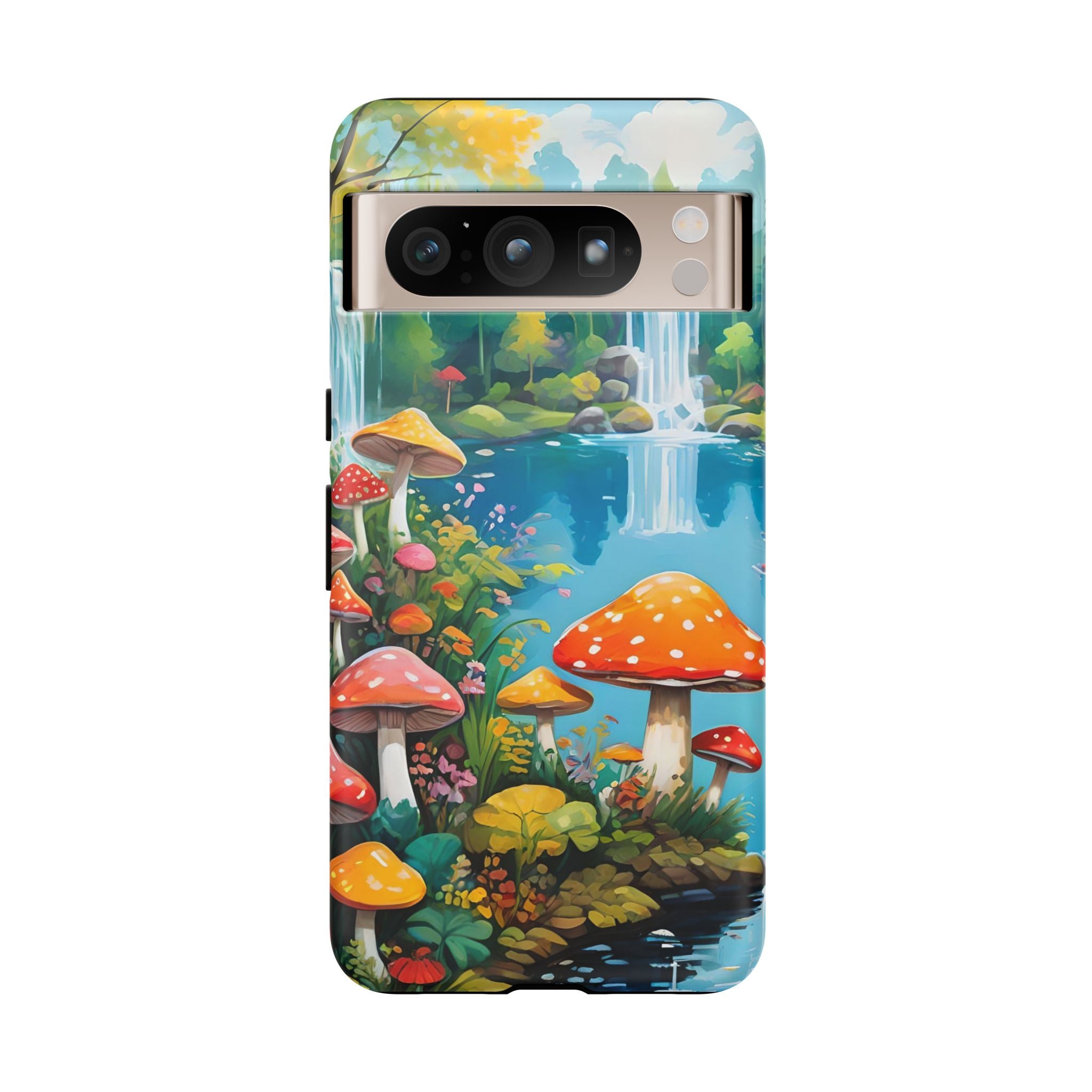Mushroom Phone Case with Vibrant Nature Scene