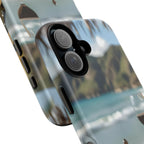 Festin gastronomique en bord de mer avec vue sur le vin, étui pour téléphone