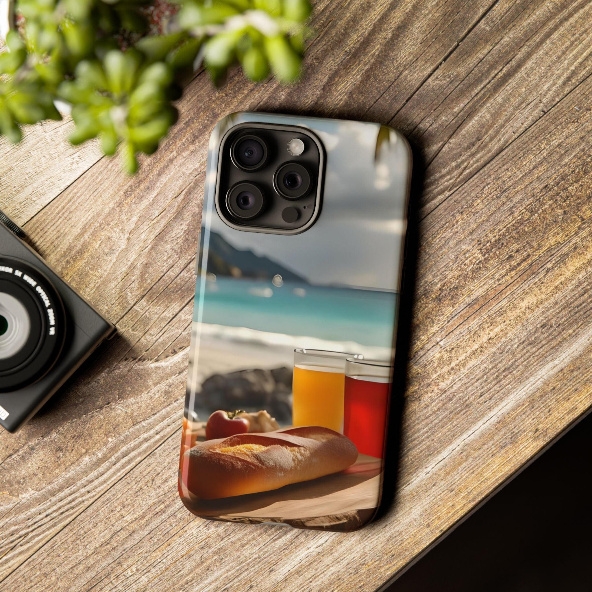 Tropical Beach Picnic View, Phone Case
