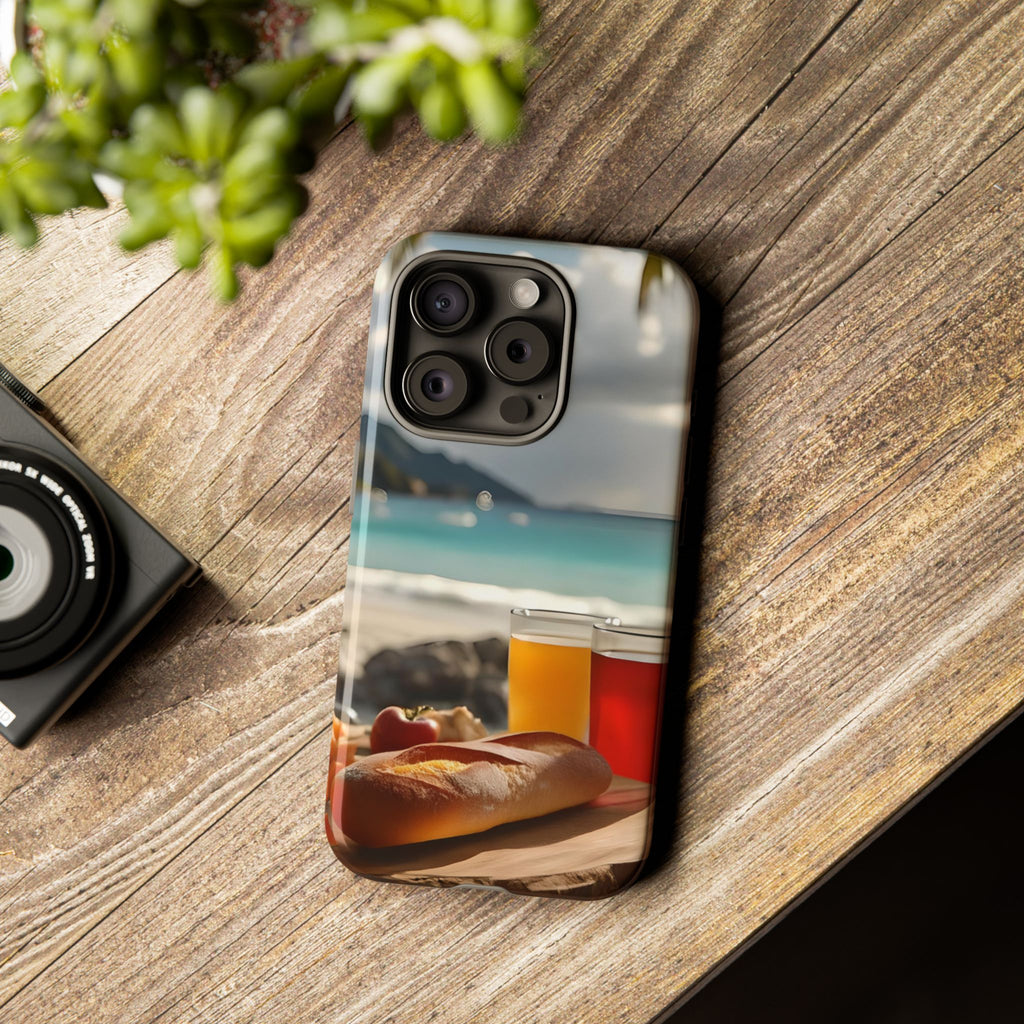 Tropical Beach Picnic View, Phone Case