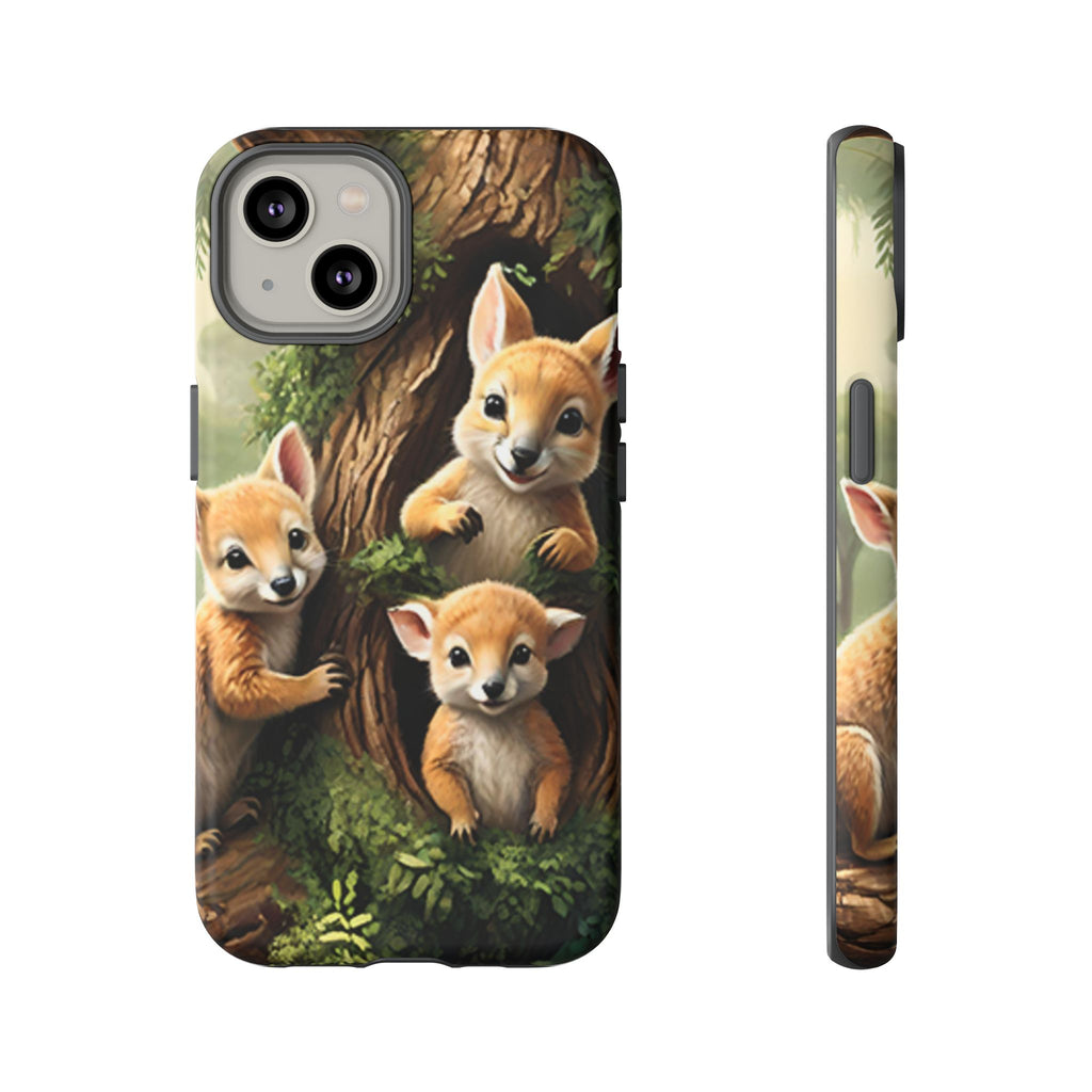 Étui de téléphone à imprimé bébé animal des bois