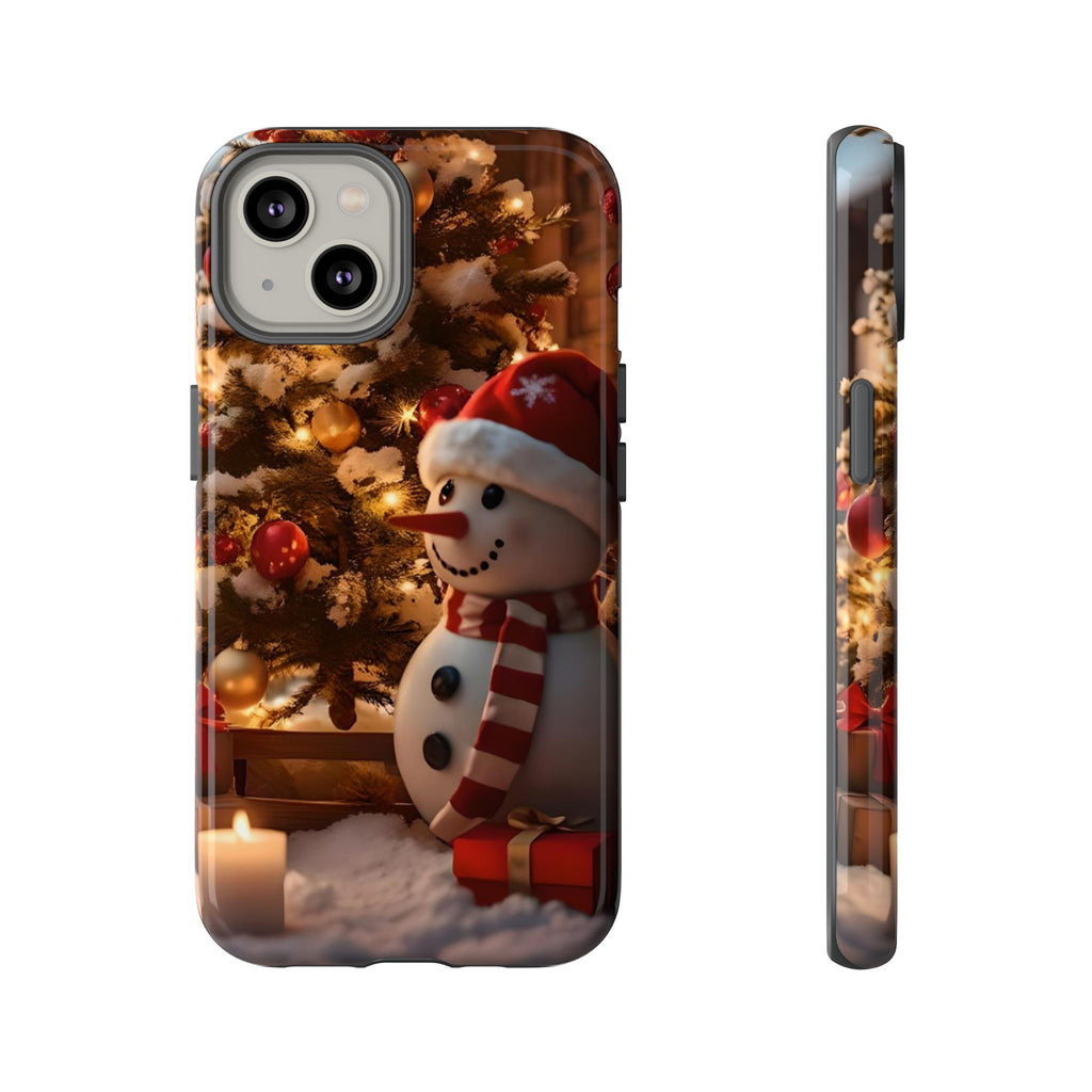 Coque de téléphone de Noël avec bonhomme de neige festif