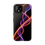 Coque de téléphone vibrante avec motif lumineux abstrait, coque artistique, accessoire technologique moderne, cadeau pour les passionnés de technologie, coque de téléphone personnalisée