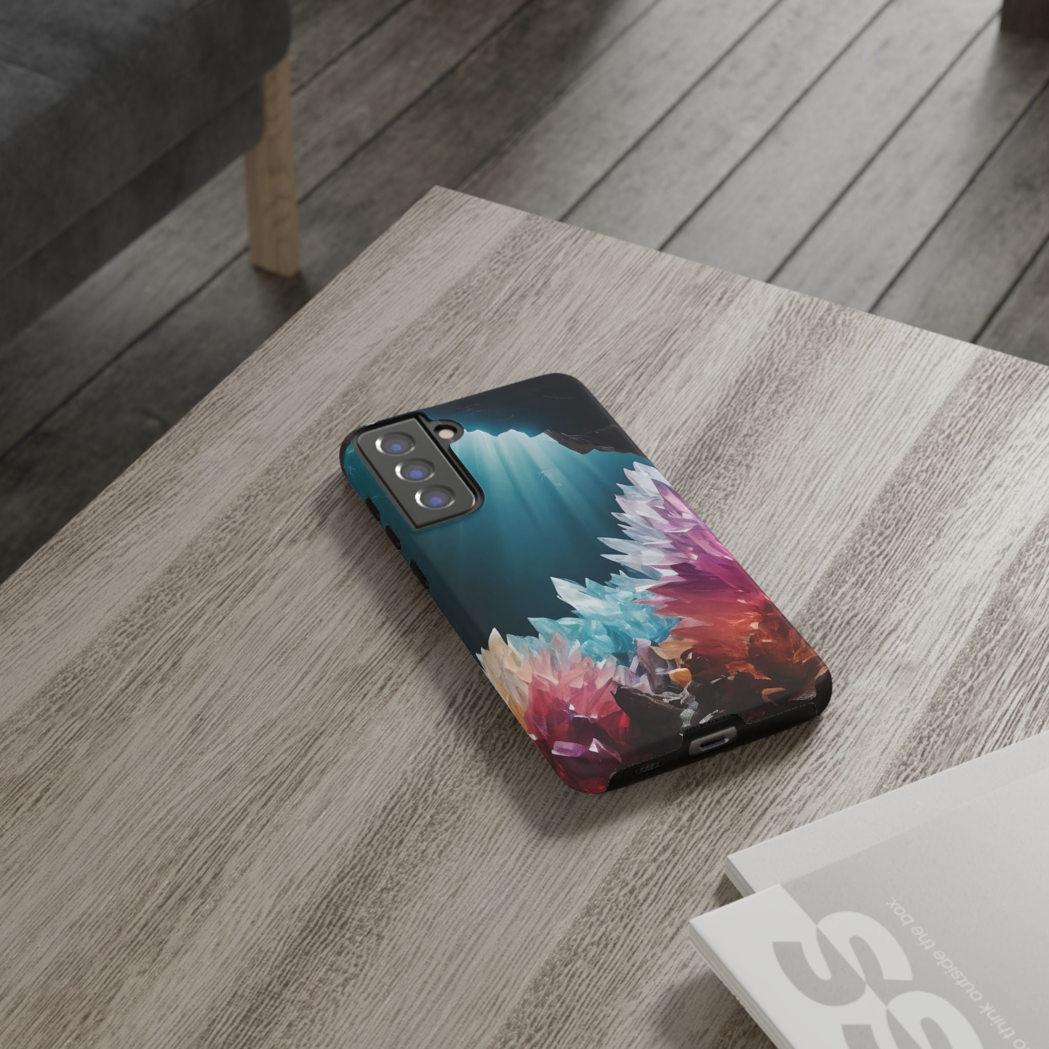 Colorful Crystal Cave Light Beam, Phone Case