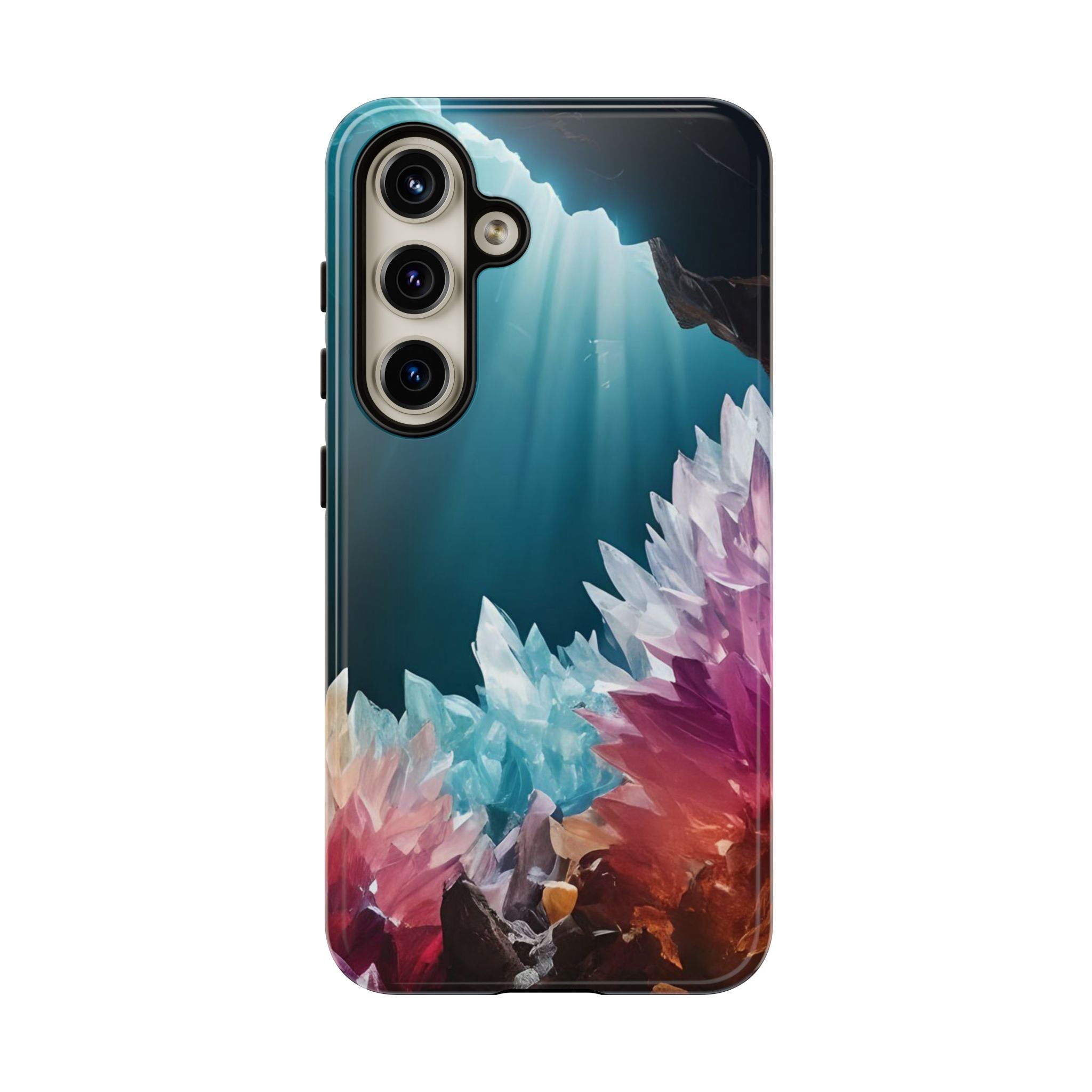 Colorful Crystal Phone Case, Tough Phone Cover, Gemstone Case, Unique iPhone Cover, Vibrant Art Protector, Gift for Geology Lovers