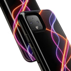 Coque de téléphone vibrante avec motif lumineux abstrait, coque artistique, accessoire technologique moderne, cadeau pour les passionnés de technologie, coque de téléphone personnalisée