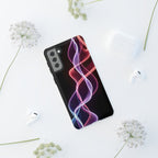 Neon Light Wave Abstract Glow, Phone Case