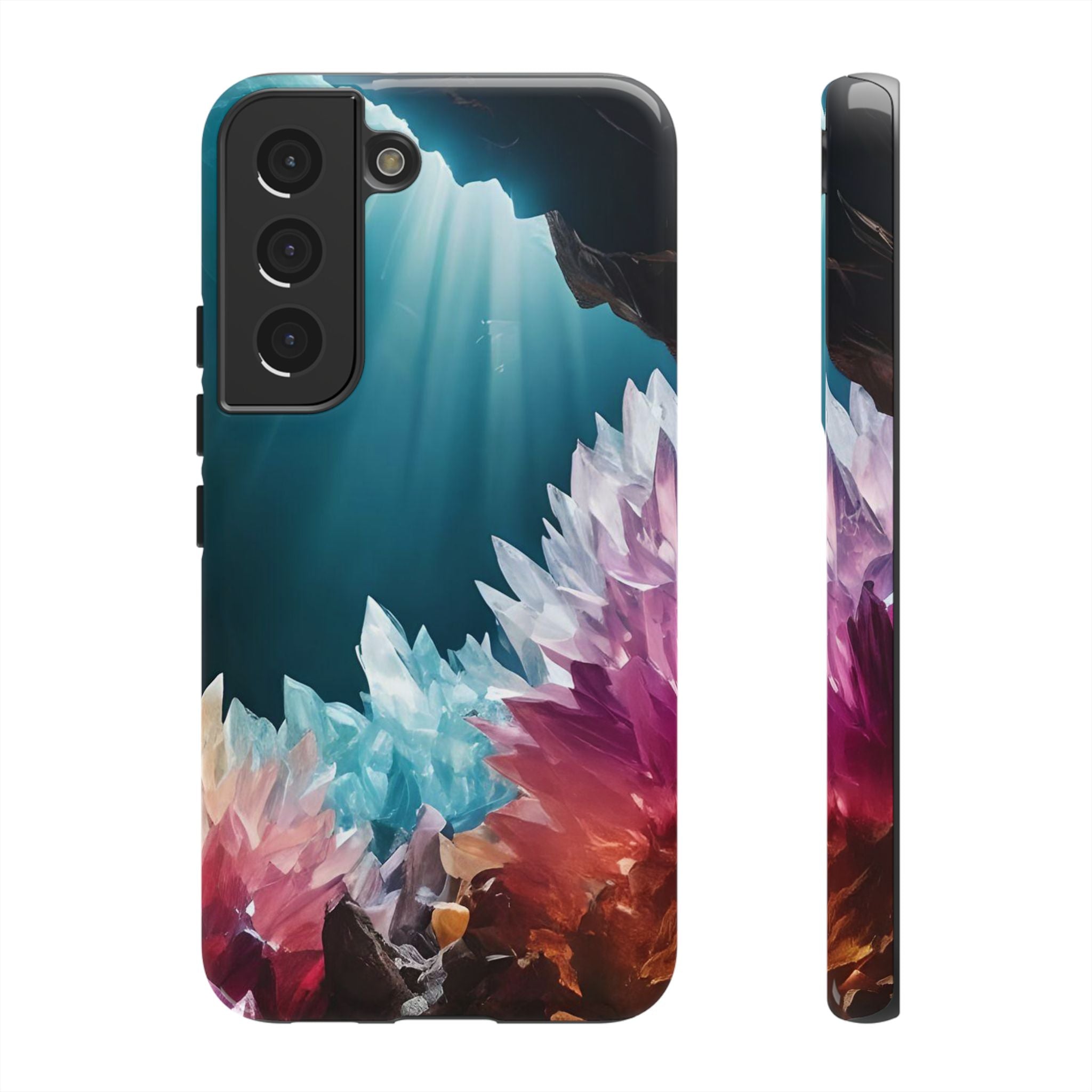 Colorful Crystal Phone Case, Tough Phone Cover, Gemstone Case, Unique iPhone Cover, Vibrant Art Protector, Gift for Geology Lovers