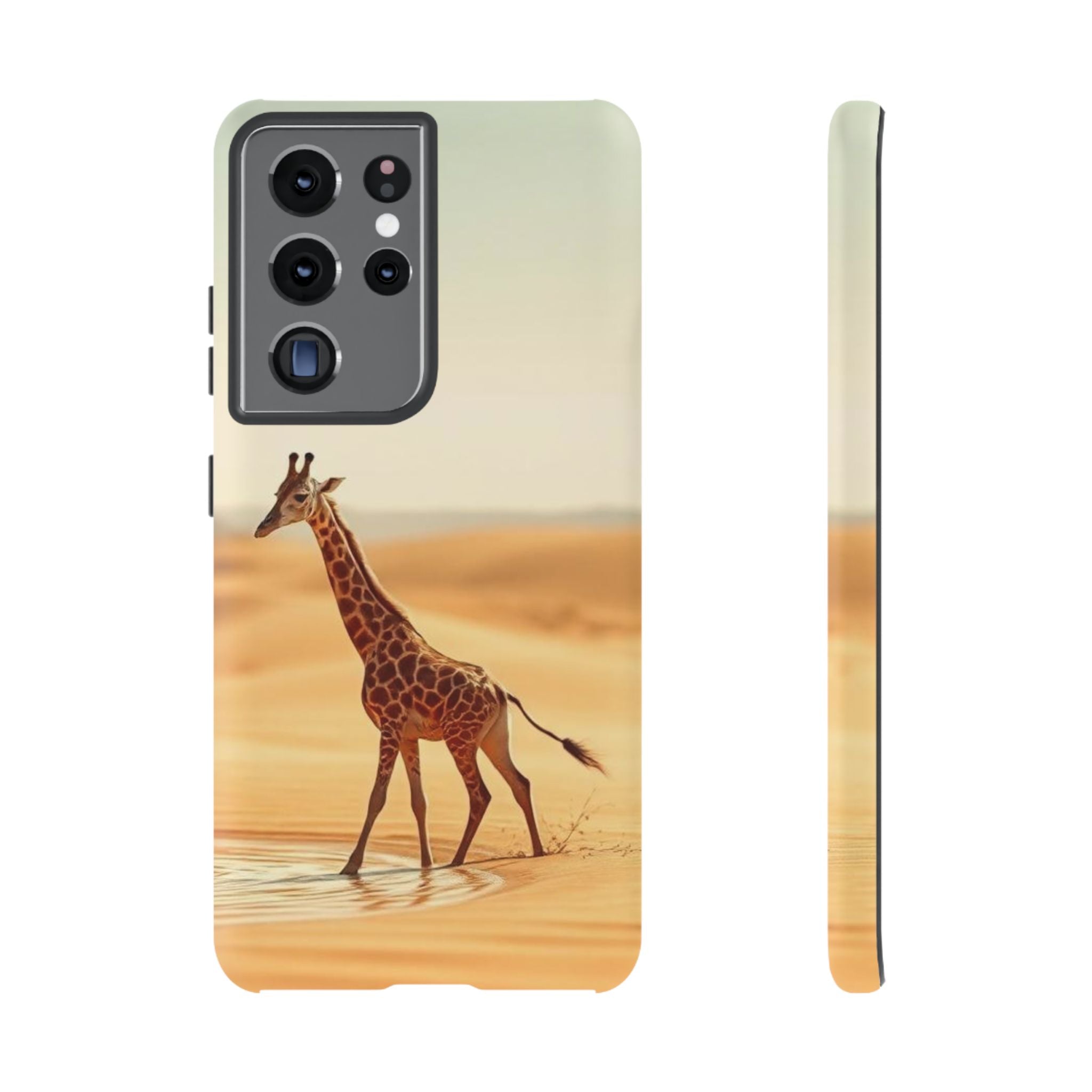 Giraffe Desert Scene, Phone Case
