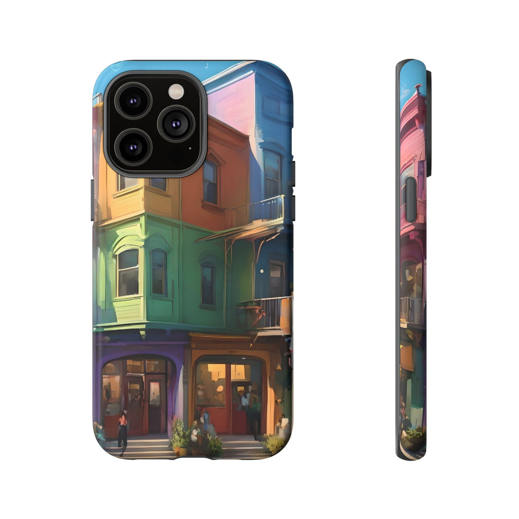 Impression d'art urbain coloré, étui pour téléphone