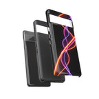 Coque de téléphone vibrante avec motif lumineux abstrait, coque artistique, accessoire technologique moderne, cadeau pour les passionnés de technologie, coque de téléphone personnalisée