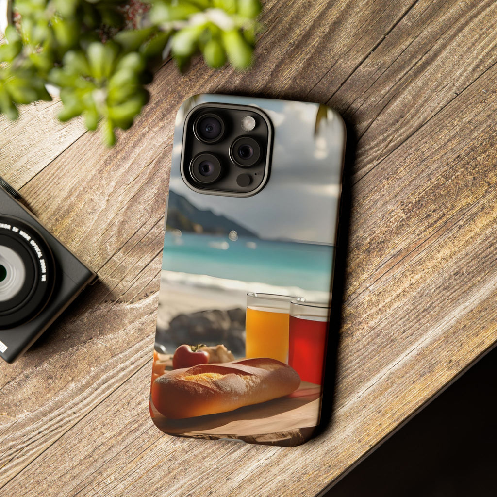 Tropical Beach Picnic View, Phone Case