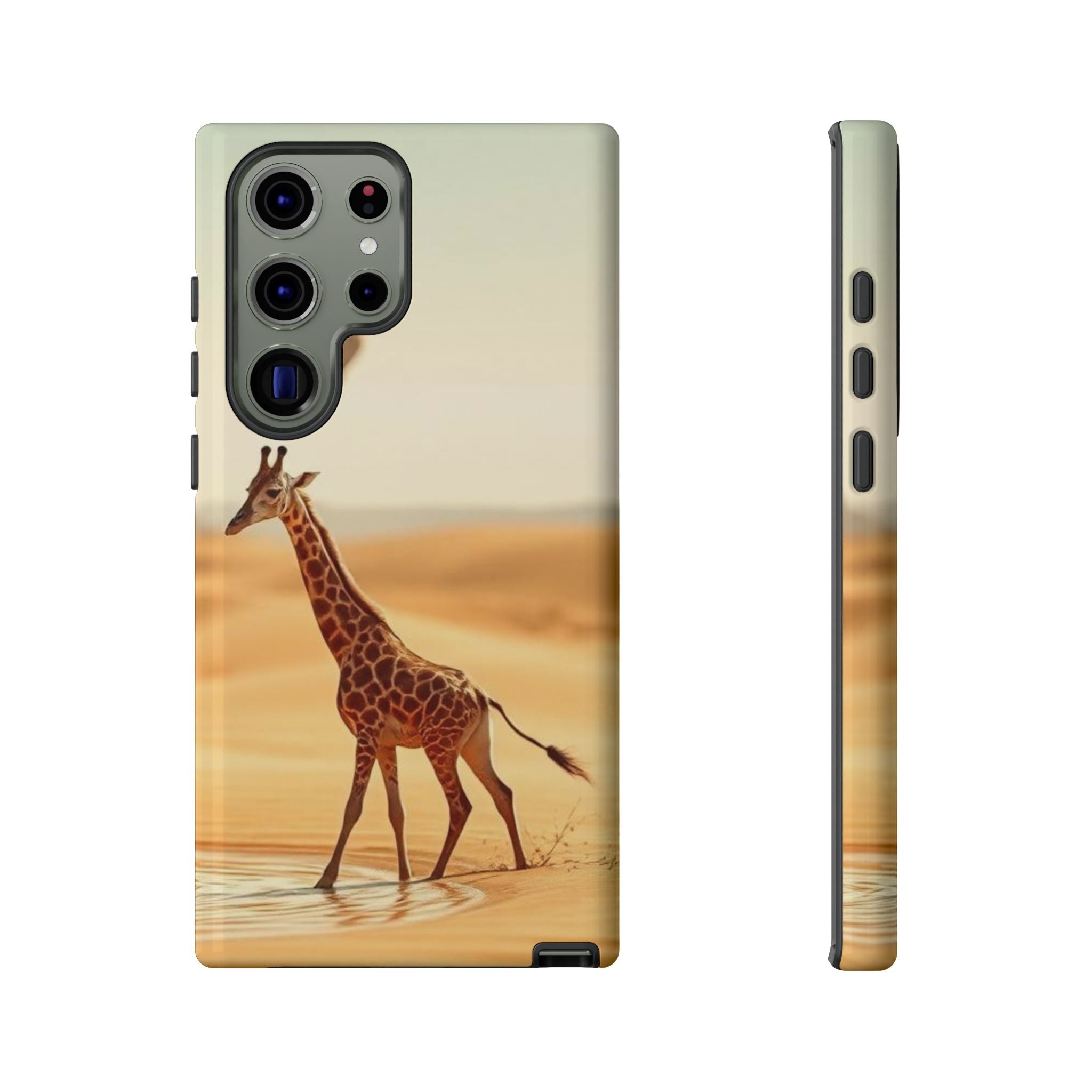 Giraffe Desert Scene, Phone Case