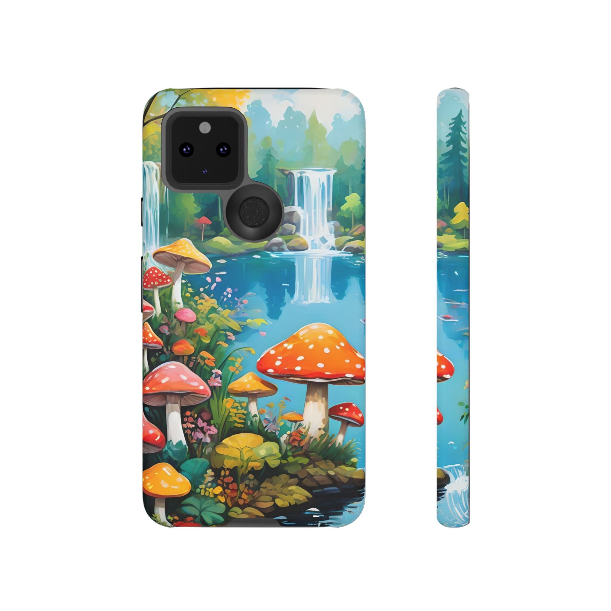 Mushroom Phone Case with Vibrant Nature Scene