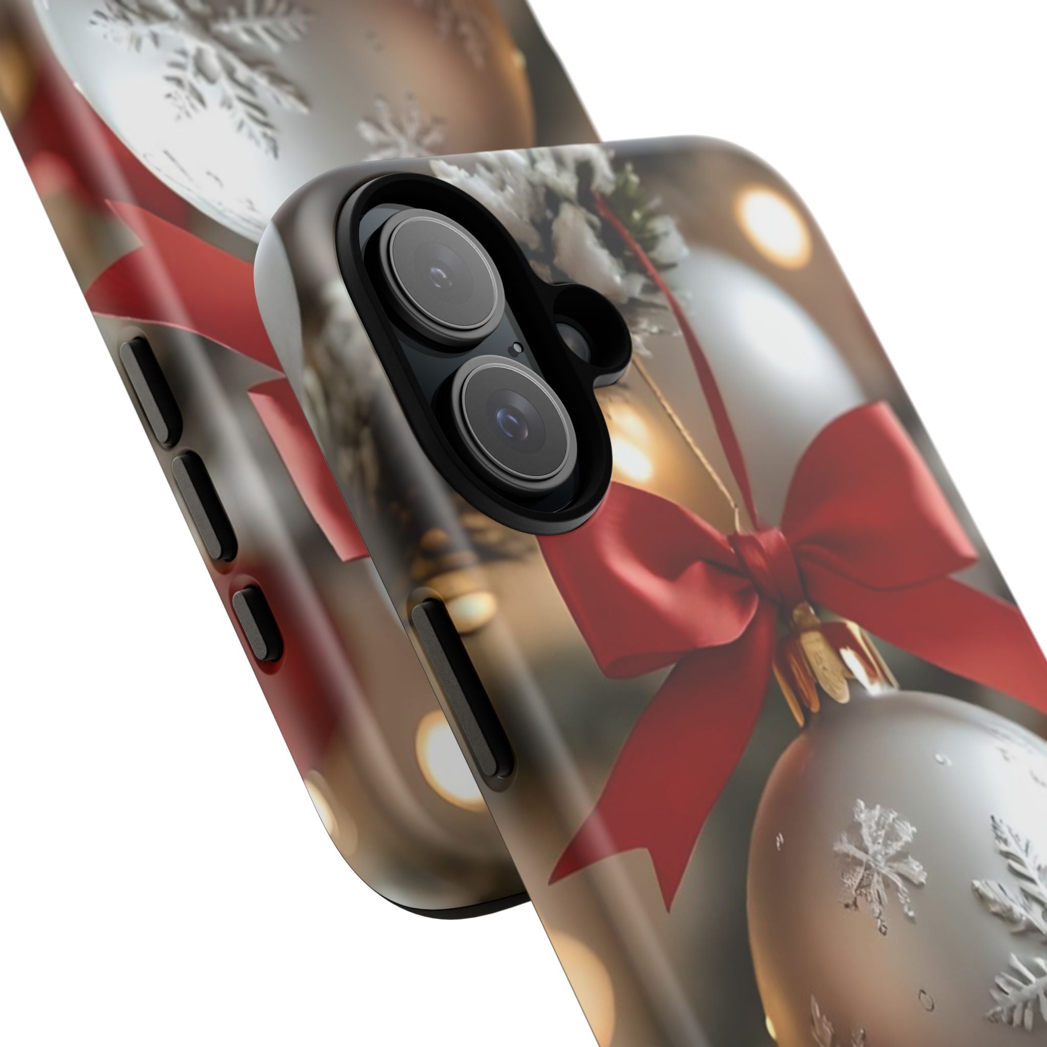 Christmas Phone Case with Seasonal Ornament Design