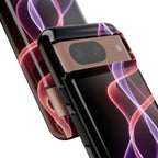 Neon Light Wave Abstract Glow, Phone Case