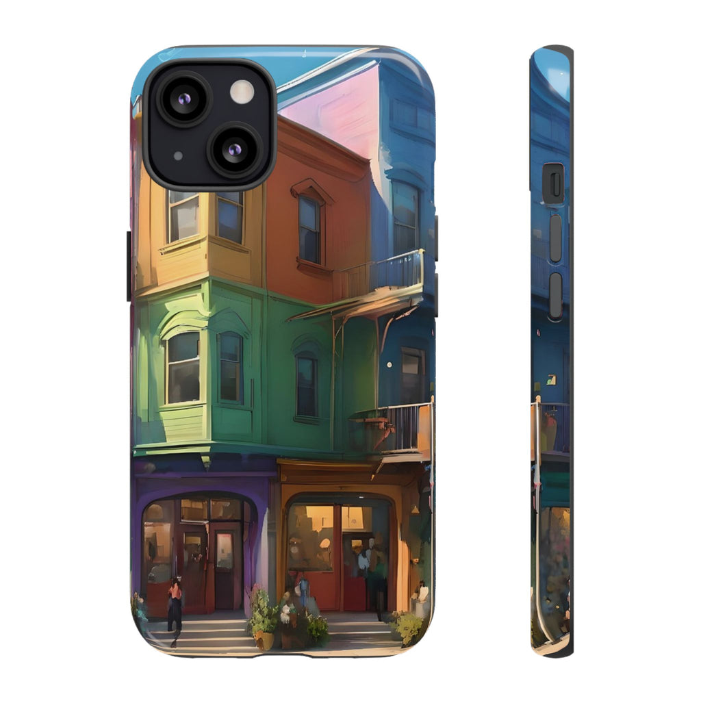 Impression d'art urbain coloré, étui pour téléphone