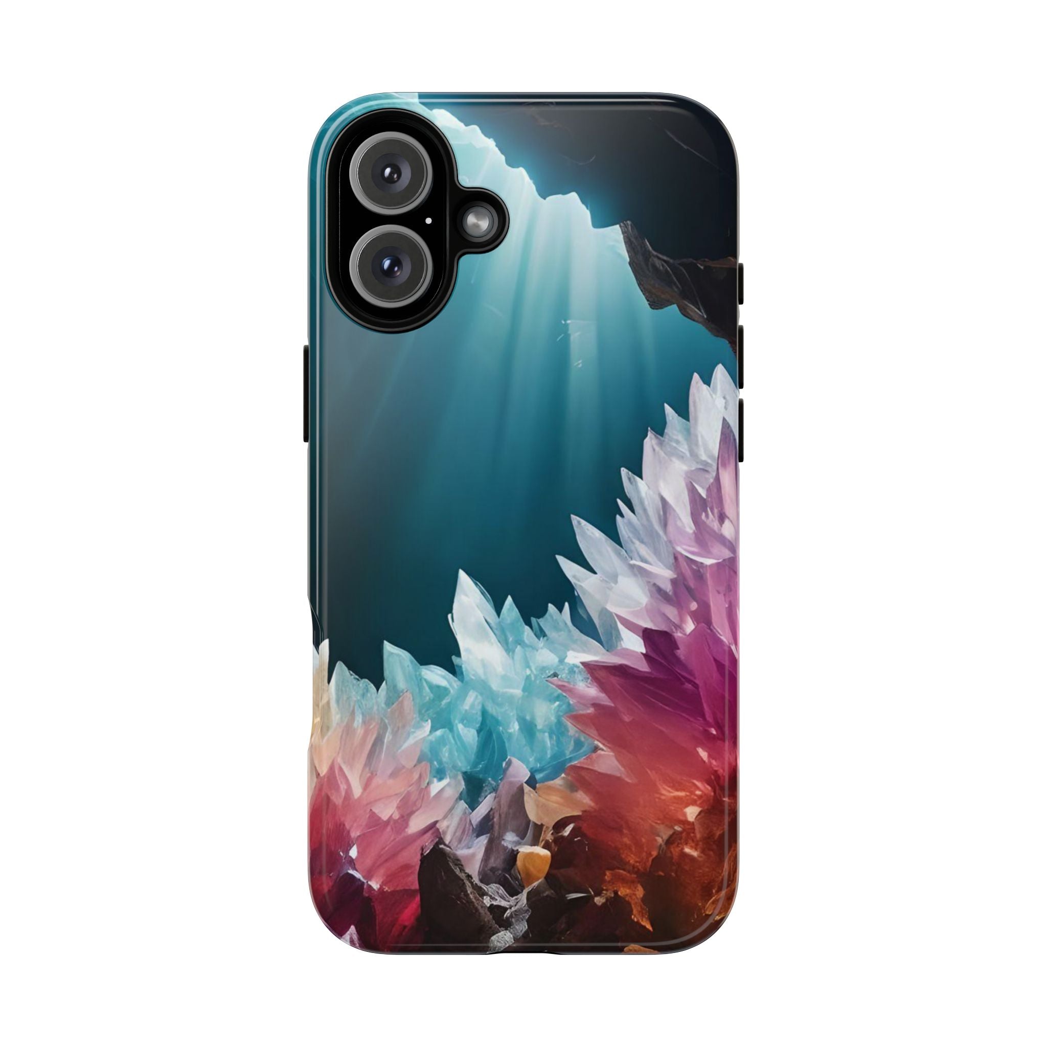 Colorful Crystal Phone Case, Tough Phone Cover, Gemstone Case, Unique iPhone Cover, Vibrant Art Protector, Gift for Geology Lovers