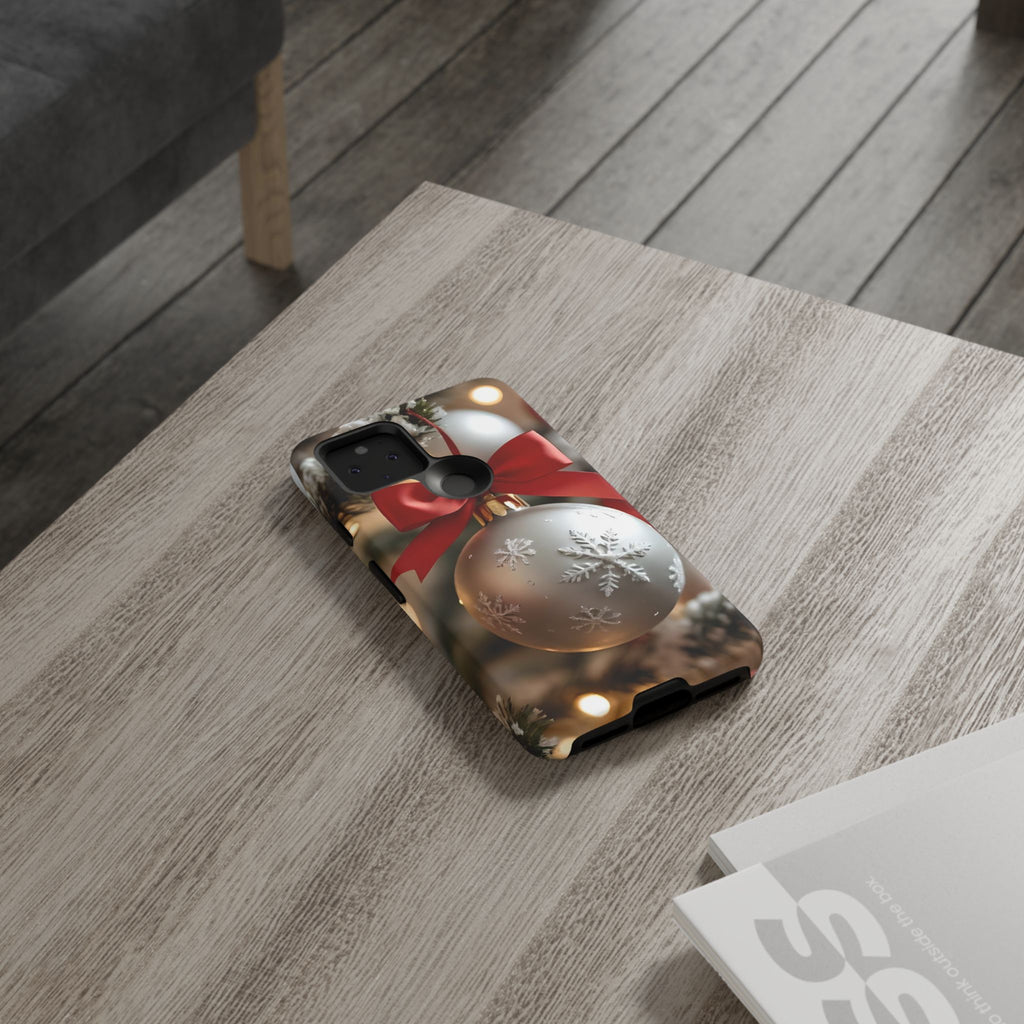 Christmas Phone Case with Seasonal Ornament Design