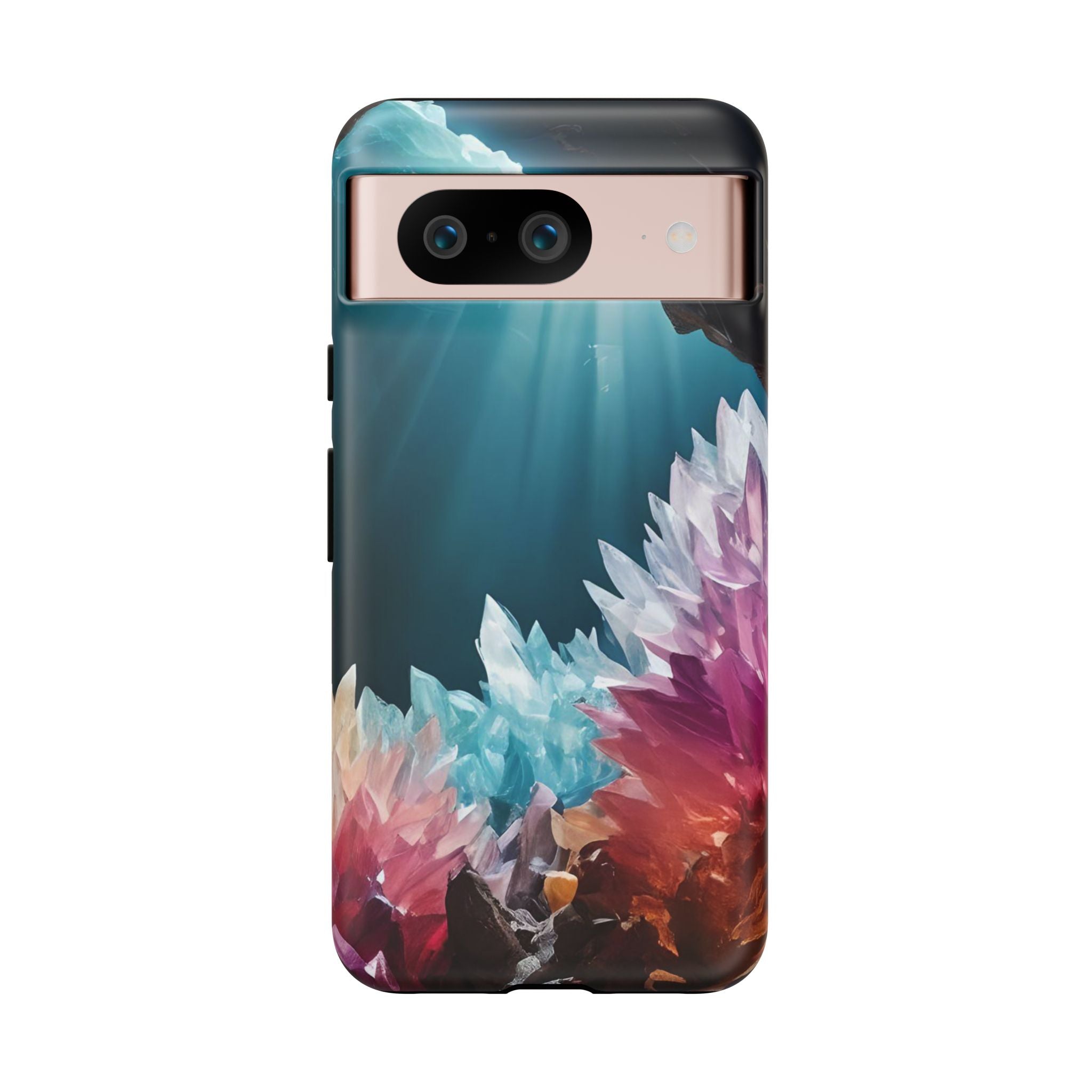 Colorful Crystal Phone Case, Tough Phone Cover, Gemstone Case, Unique iPhone Cover, Vibrant Art Protector, Gift for Geology Lovers
